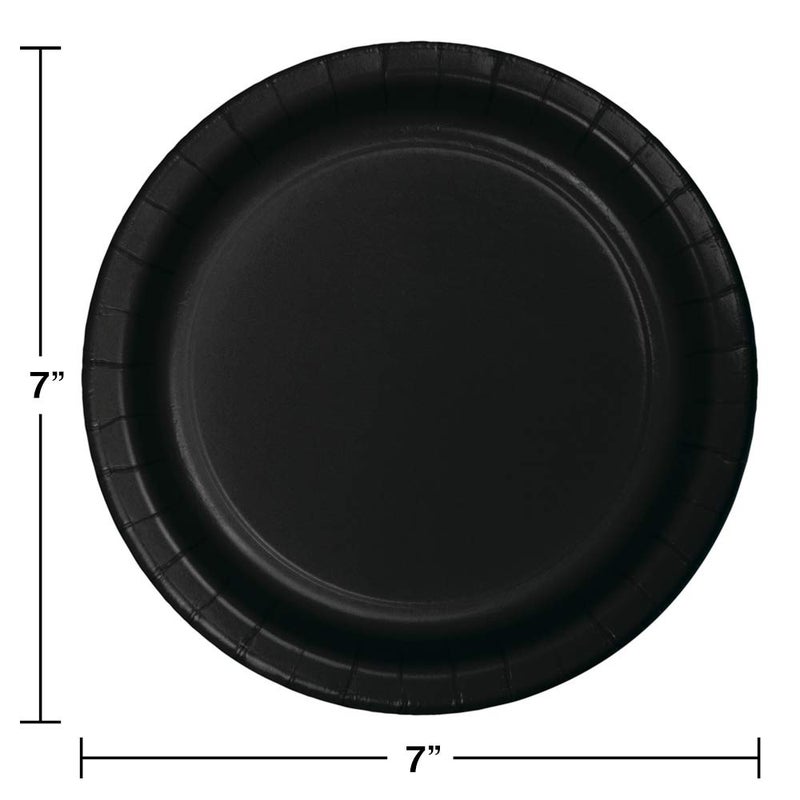 Creative Converting Value Pack Dessert Round Paper Plates  7""  Black Velvet - Image 2