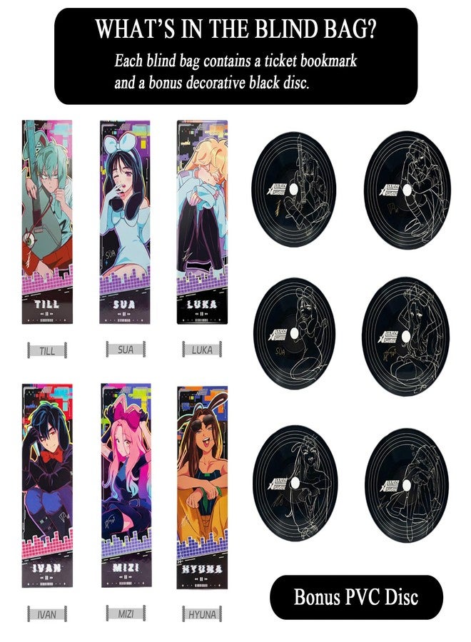 YJacuing Alien Stage Rabbit Series Blind Box Ticket Bookmark, Officially Licensed Anime ALNST Merch with Bonus Black PVC Disc (Single Pack, Contains One Random Character) - Image 2