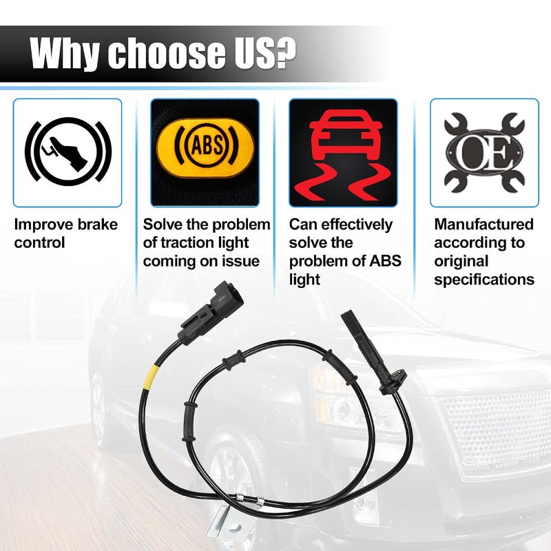 X AUTOHAUX Car ABS Wheel Speed Sensor Front Left Wheel ABS Brake Sensor w/Harness for Chevrolet Equinox 2010-2017 for GMC Terrain 2010-2017 NO. 20811372 Front Driver Side Wheel ABS Sensor - Image 5