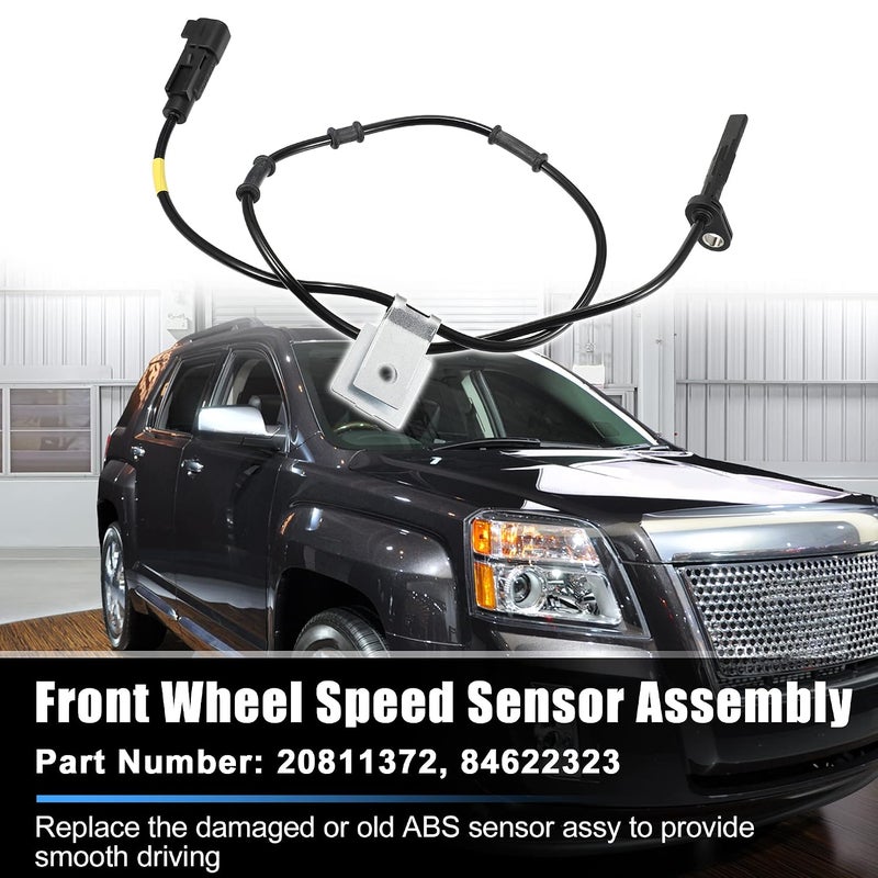 X AUTOHAUX Car ABS Wheel Speed Sensor Front Left Wheel ABS Brake Sensor w/Harness for Chevrolet Equinox 2010-2017 for GMC Terrain 2010-2017 NO. 20811372 Front Driver Side Wheel ABS Sensor - Image 2