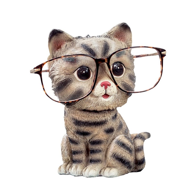 FLYING BALLOON Cute Markings Cat Animals Shaped Resin Spectacles Holder Shelf Coin Bank Home Decoration Best Gift for Kids Friends