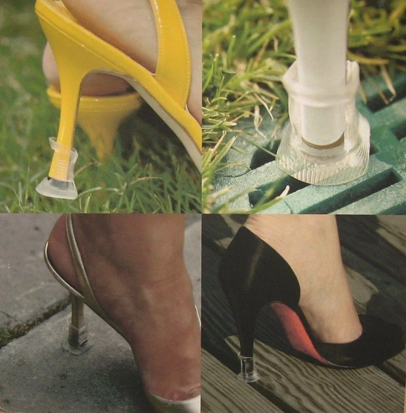 Foottab 10 Pairs L (Wide): 11-14 mm Countryside Wedding High Heel Shoes Heel Tip Protector Transparent Apparatus