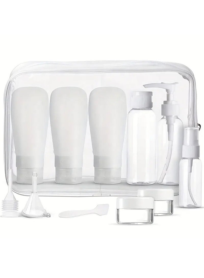 12 Pcs Travel Bottles Leak Proof Refillable Air Travel Containers Bottle with Spray Bottles Pots Silicone Travel Bottles for Cosmetic Shampoo Cream Conditioner BPA Free Travel Essentials - Image 1