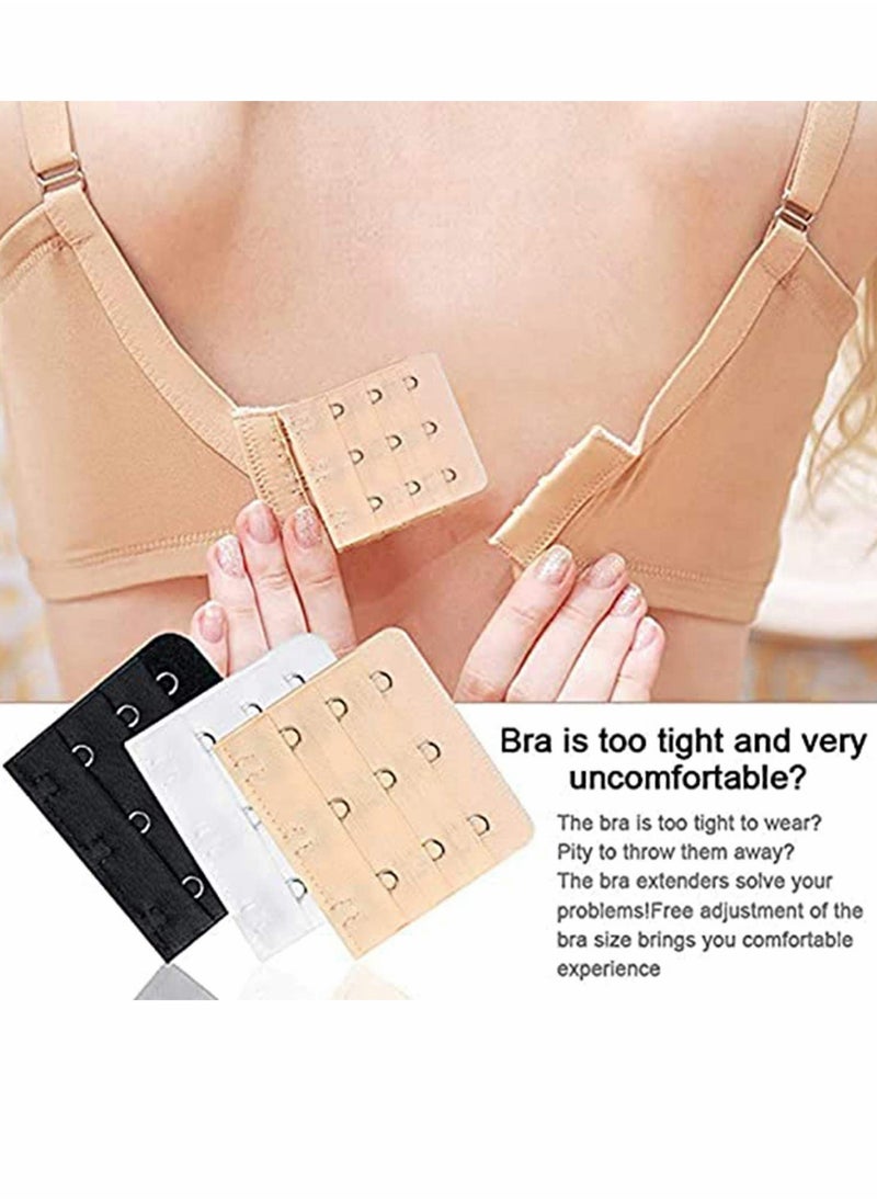 SYOSI - 9Pcs Bra Extender Set of 3 Hooks and 2 Hooks Soft and Comfortable Women Bra Extensions-Black White and Beige - Image 1