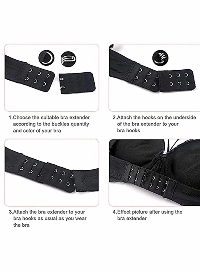 SYOSI - 9Pcs Bra Extender Set of 3 Hooks and 2 Hooks Soft and Comfortable Women Bra Extensions-Black White and Beige - Image 1