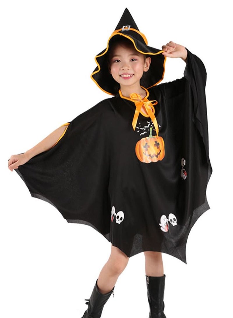 Witch Cloak Robe Cosplay Costume Complete Set With Hat For Party Masquerade Suitable For Height 90cm - 150cm - Image 2