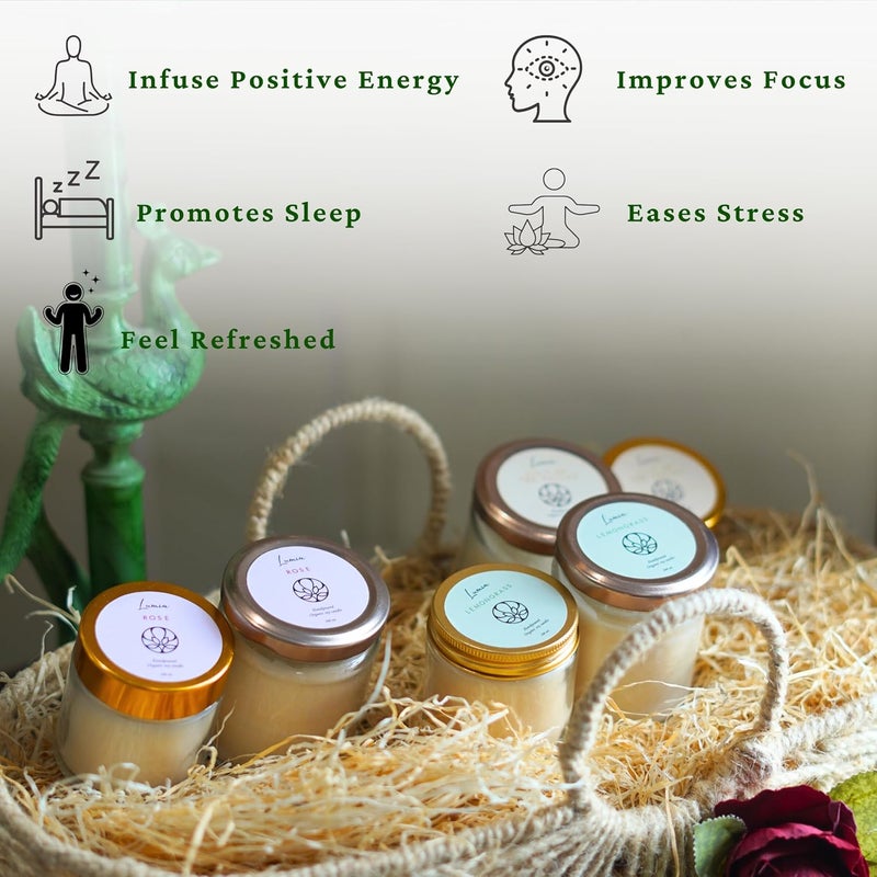 LUMIA Organic Soy Wax Candle Set og 2 Vanilla Lemongrass 24Hour Burn Refreshing Aromatherapy EcoFriendly Vegan NonToxic Perfect Home Gift Choice 90g Each - Image 4