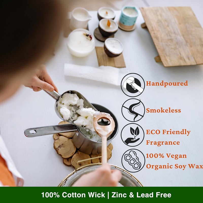 LUMIA Organic Soy Wax Candle Set og 2 Vanilla Lemongrass 24Hour Burn Refreshing Aromatherapy EcoFriendly Vegan NonToxic Perfect Home Gift Choice 90g Each - Image 5