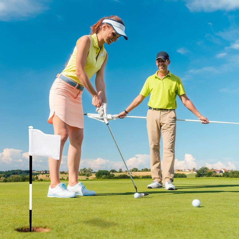 Oudain 6 Pcs Golf Target Flag with Tube Inserted Waterproof Putting Golf Flags 420D Nylon Mini Pin for Yard Indoor Outdoor Backyard Garden Portable, 8 x 6 Inch - Image 5