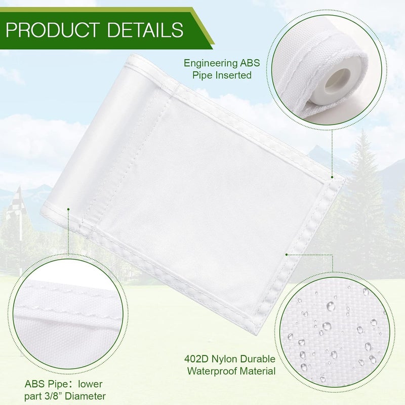 Oudain 6 Pcs Golf Target Flag with Tube Inserted Waterproof Putting Golf Flags 420D Nylon Mini Pin for Yard Indoor Outdoor Backyard Garden Portable, 8 x 6 Inch - Image 3