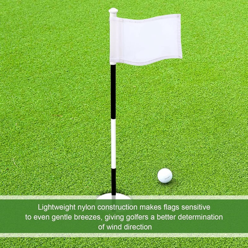Oudain 6 Pcs Golf Target Flag with Tube Inserted Waterproof Putting Golf Flags 420D Nylon Mini Pin for Yard Indoor Outdoor Backyard Garden Portable, 8 x 6 Inch - Image 4