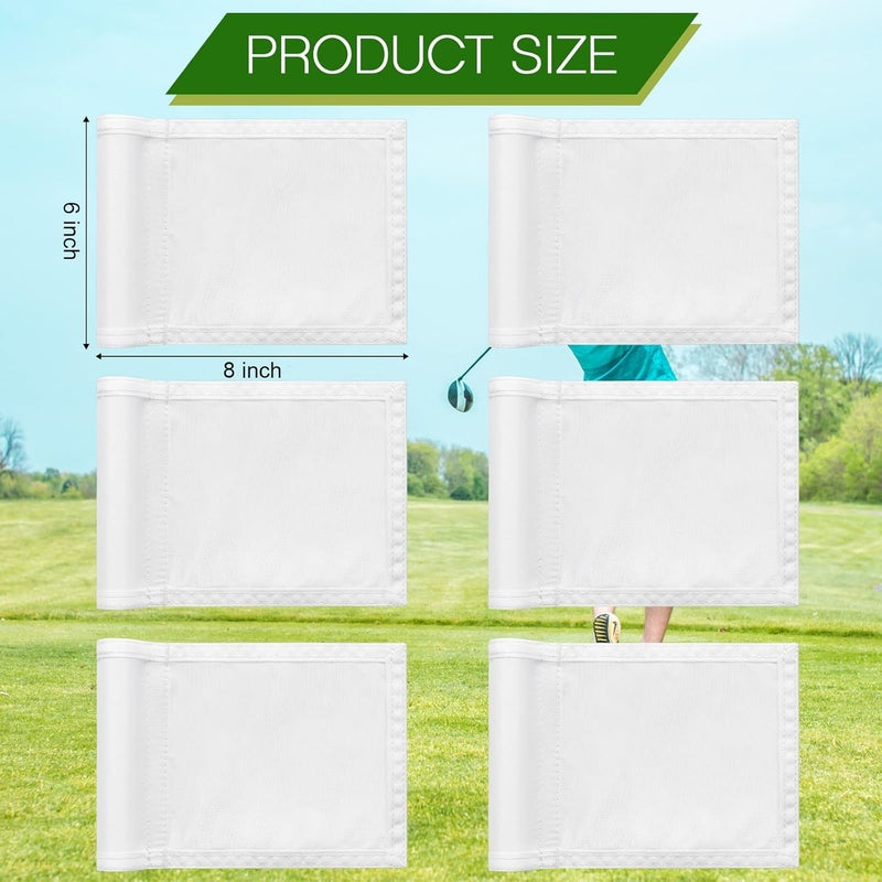 Oudain 6 Pcs Golf Target Flag with Tube Inserted Waterproof Putting Golf Flags 420D Nylon Mini Pin for Yard Indoor Outdoor Backyard Garden Portable, 8 x 6 Inch - Image 2