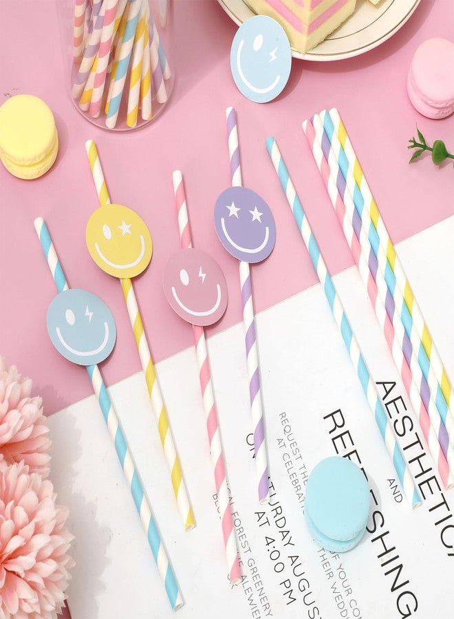 Whaline شربات وايلين 60 قطعة بتصميم مبتكر وجه مبتسم شربات ملونة بوجه سعيد شربات قابلة للتخلص منها لمستلزمات العودة إلى المدرسة حفلة عيد الميلاد حفلة استحمام الأطفال، 4 تصاميم، 7.8 × 0.2 بوصة - Image 3