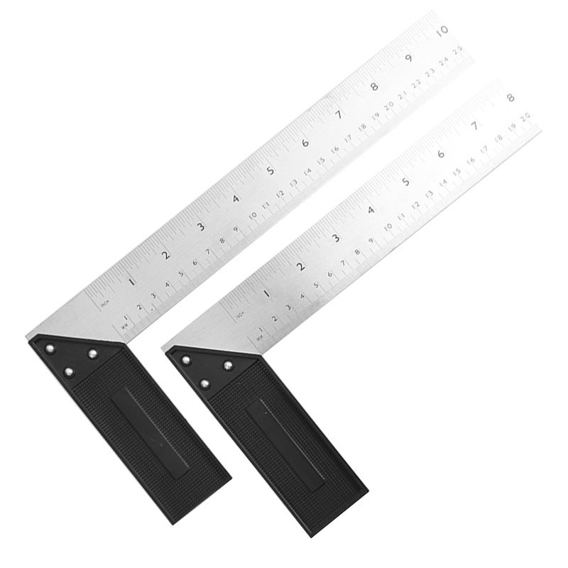 8-Inch 90-degree woodworking square ruler, plastic handle steel square ruler, high-precision construction site woodworking square ruler, construction drawing measurement tool - Image 5