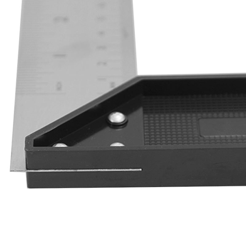 8-Inch 90-degree woodworking square ruler, plastic handle steel square ruler, high-precision construction site woodworking square ruler, construction drawing measurement tool - Image 3