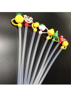 KASTWAVE KASTWAVE Silicone Straw Tips Cover 8 Pack Cute Silicone Reusable Drinking Straw Tips Lids Dust-Proof Straw Plugs for 1/4inch(6-8mm) Straw Tips for Decor Outdoor (6 Pack)  - Image 3