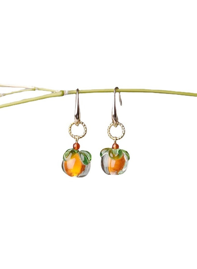 Glazed Persimmon Drop Earrings  - Image 1