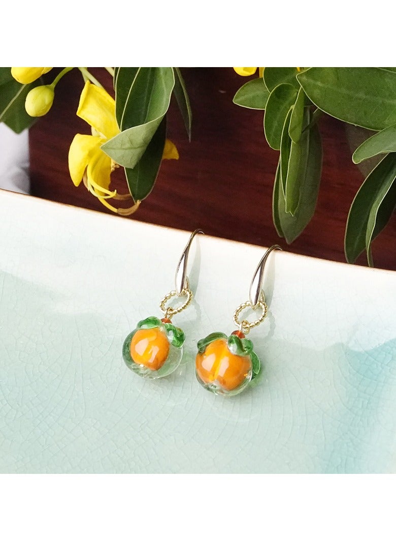 Glazed Persimmon Drop Earrings  - Image 3