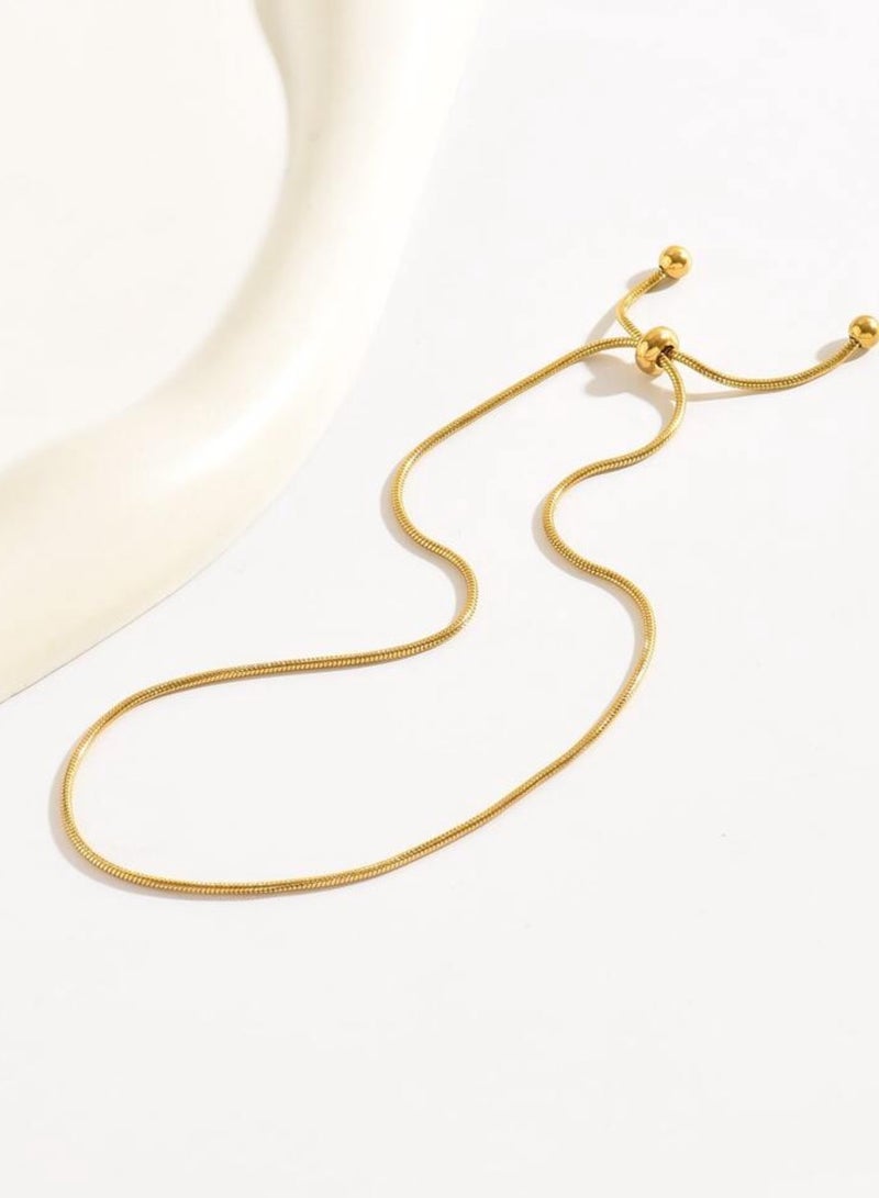 إيكوال خلخال نسائي انيق مصنوع من الاستانلس ستيل مطلي باللون الذهبي - Image 2