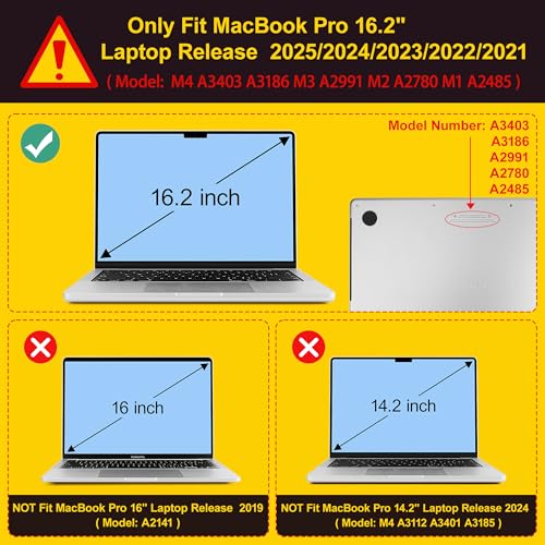 May Chen Case for M4 MacBook Pro 16 inch A3403 Max A3186, M3 A2991 M2 A2780 M1 A2485 Pro Max 2024 2023 2022 2021 Release, Plastic Hard Shell Case with Screen Pretector&Keyboard Cover, Starry Mountain - Image 2