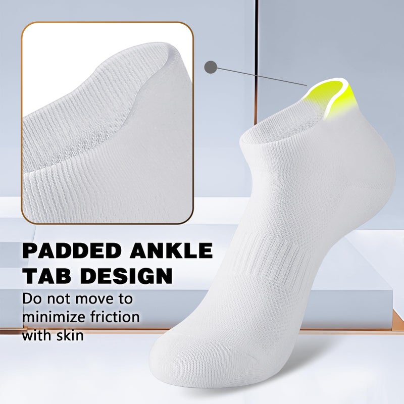 Walifrey Ankle Socks for Women, 6 Pairs Low Cut Athletic Socks for Women Running ï¼ˆWhite 6-8 - Image 5