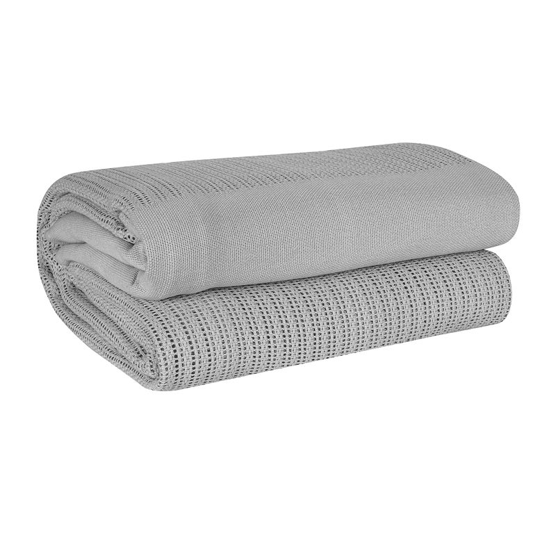 EHC 100 Cotton Soft Hand Woven Lightweight Adult Cellular Blanket King Size 230 x 250cm  Smoke