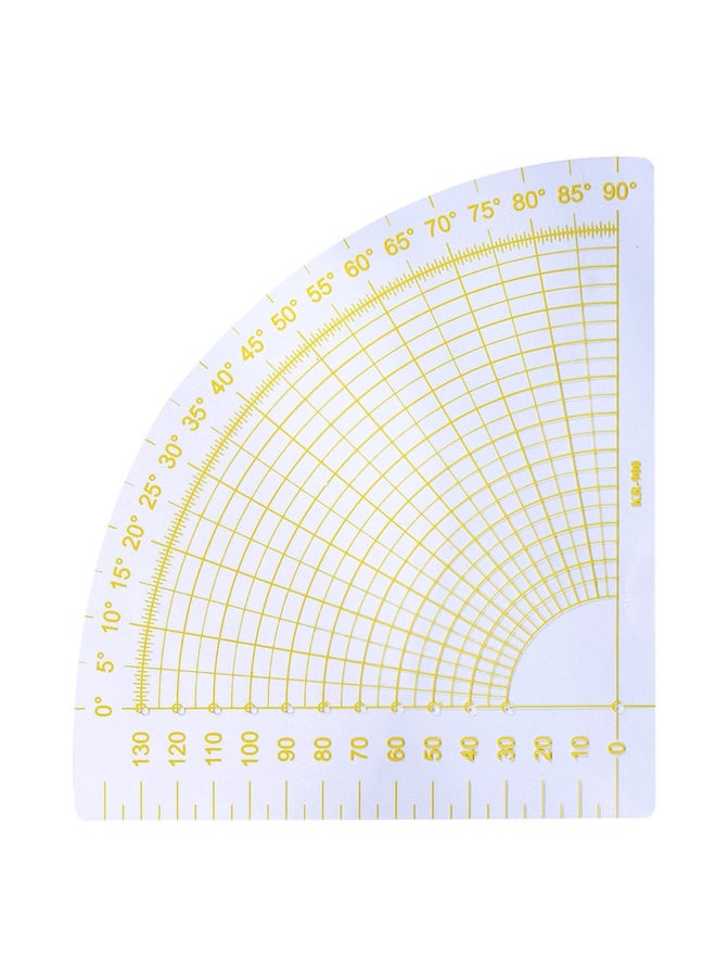 Loquat KR-900 Fan Shaped Patchwork Seam Gauge Ruler White/Yellow - Image 2