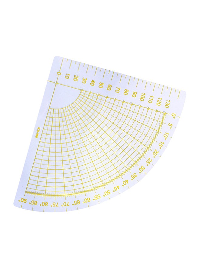 Loquat KR-900 Fan Shaped Patchwork Seam Gauge Ruler White/Yellow - Image 1