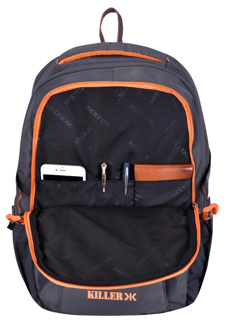 KILLER Polyester Backpack - Checkers 29 Ltr Office Laptop Backpack (GREY) - Image 3