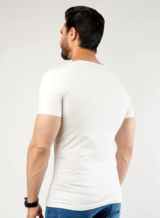 MENDEEZ UNDERSHIRT COTTON LYCRA - (WHITE) - Image 3