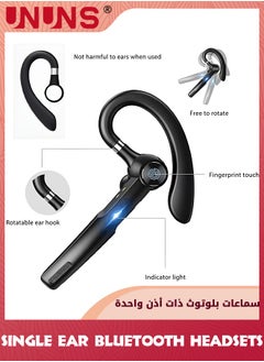 UNUNS Single Ear Bluetooth Headsets,Wireless Bluetooth Earpiece V5.3,With Noise Canceling Mic,Hands-Free Caller Voice Announce For Office Business Driving,Connect 2 Device,Black  - Image 5
