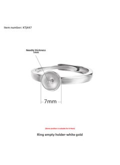 Generic S925 Silver Ring Empty Topping Head With Needle Multi-stone Silver Ring Holder For Men And Women Ring Holder Diy Beeswax Round Bead Ring Holder 