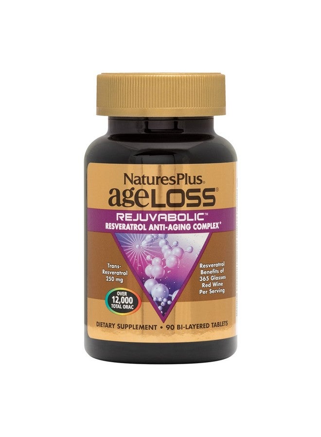 Nature's Plus Naturesplus Ageloss Rejuvabolic 90 Bilayered Tablets Resveratrol Antiaging Complex Vegetarian Gluten Free 30 Servings - Image 2