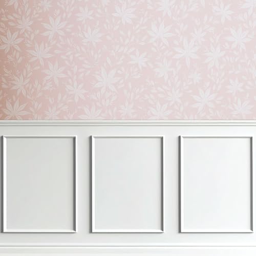 Hungbak 4 Set of 16 x 20 PreCut Accent Wall Molding Trim Kit Peel and Stick Premade Wainscoting Panels for Interior Decoration Ready to Assemble Chair Rail Moulding - Image 1