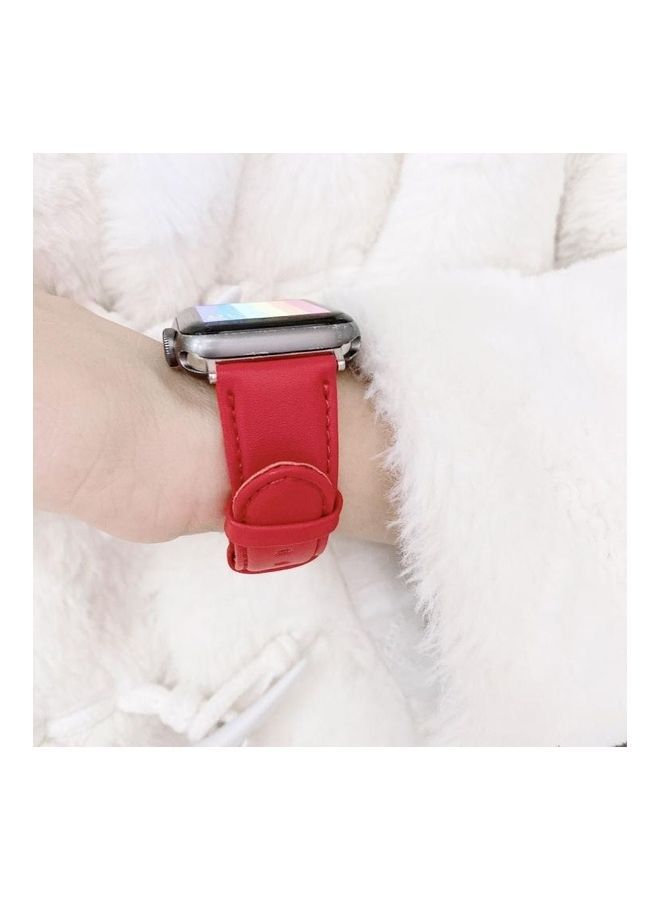 NIBEMINENT Ethnic Replacement Watchband for Apple Watch Series 1/2/3/4/5/6/7/SE 38/40/41mm Red - Image 5