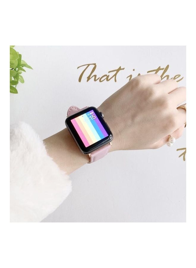 NIBEMINENT Ethnic Replacement Watchband for Apple Watch Series 1/2/3/4/5/6/7/SE 38/40/41mm Red - Image 3