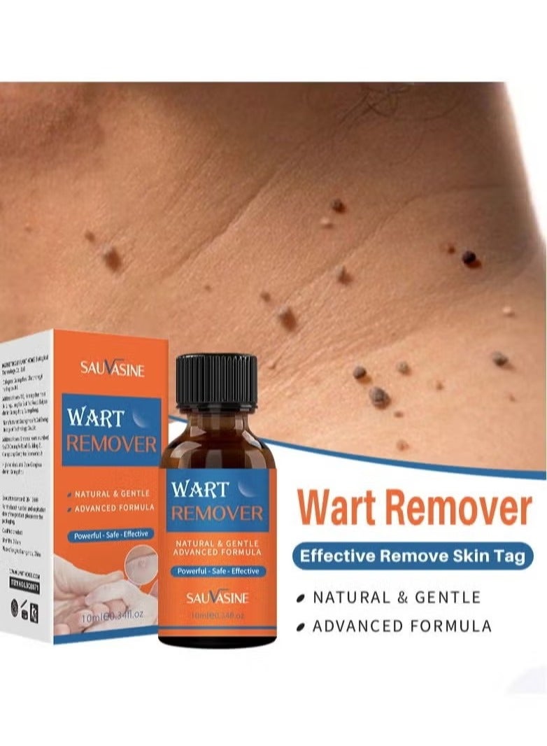 SAUVASINE Wart elimination liquid effectively removes flat warts, plantar warts, acute warts, filamentous warts, black moles and other warts.  - Image 1