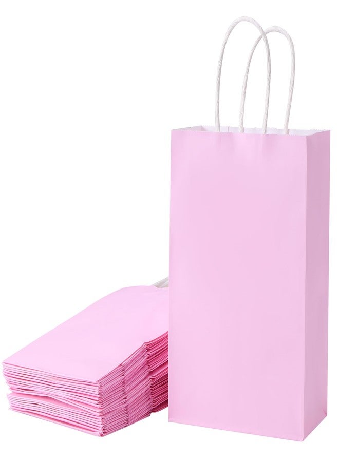 SUNCOLOR 12-Pack Pink Gift Bags with Handles - 8" Recyclable Small Paper Goodie Bags for Party Favors, Birthdays, Baby Showers, Princess Parties & Weddings - Image 1