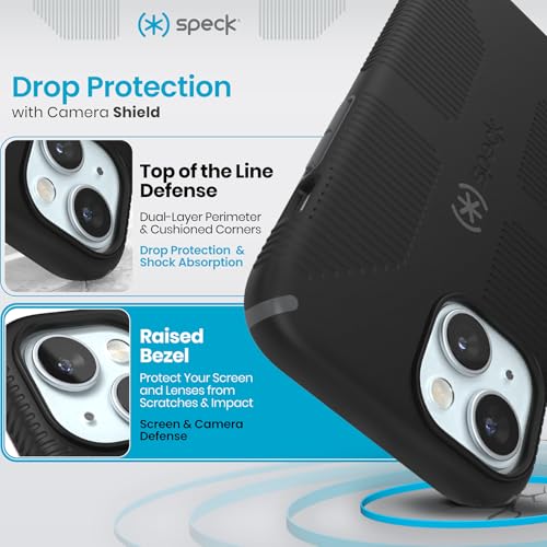 Speck MagSafe Case for iPhone 15 Plus - Drop & Camera Protection, Soft-Touch Secure Grip, Wireless Charging Compatible, 6.7 Inch - iPhone 14 Plus Compatible - Grip Black - Image 2