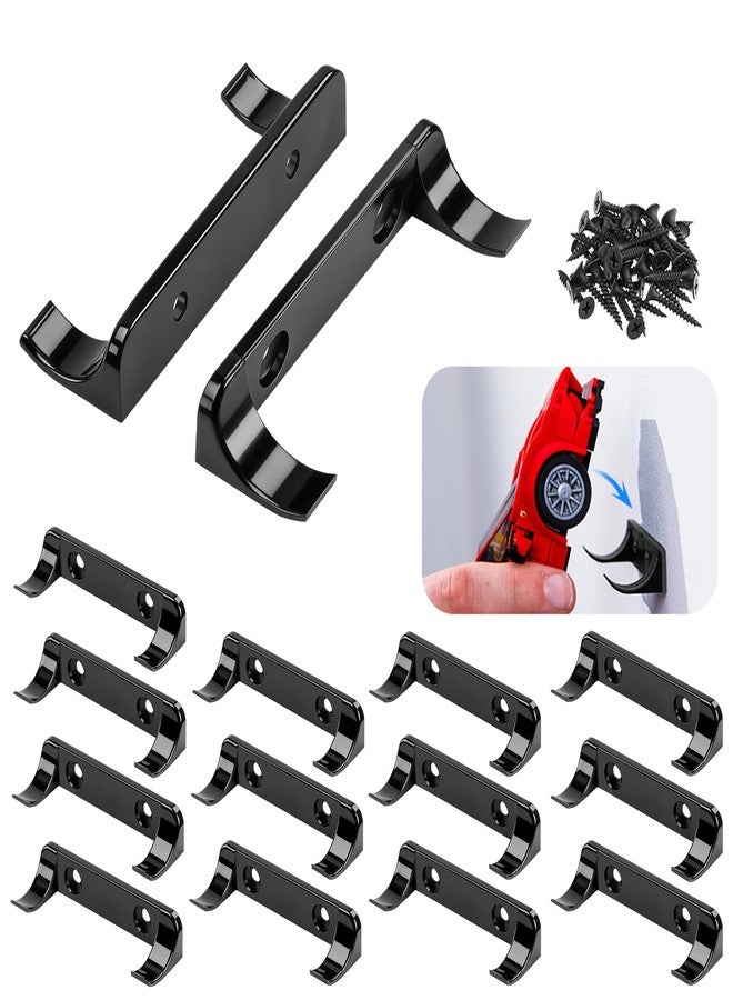 WFCYX 15 Pcs Sturdy Wall Bracket, Vertical Car Display Wall Mount, with 30 Pcs Screws, Compatible with Speed Champion Series Brick Car Models, Display Collectible Cars Vertical by Wheels on Wall, Black - Image 1