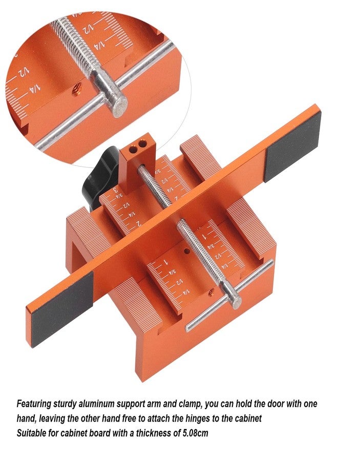 Luocute Cabinet Door Mounting Jig, Cabinet Hardware Jig Tool with Upgraded Support Arm and Clamp, Aluminum Alloy Clear Scale Door Mounting Position for Installation - Image 4