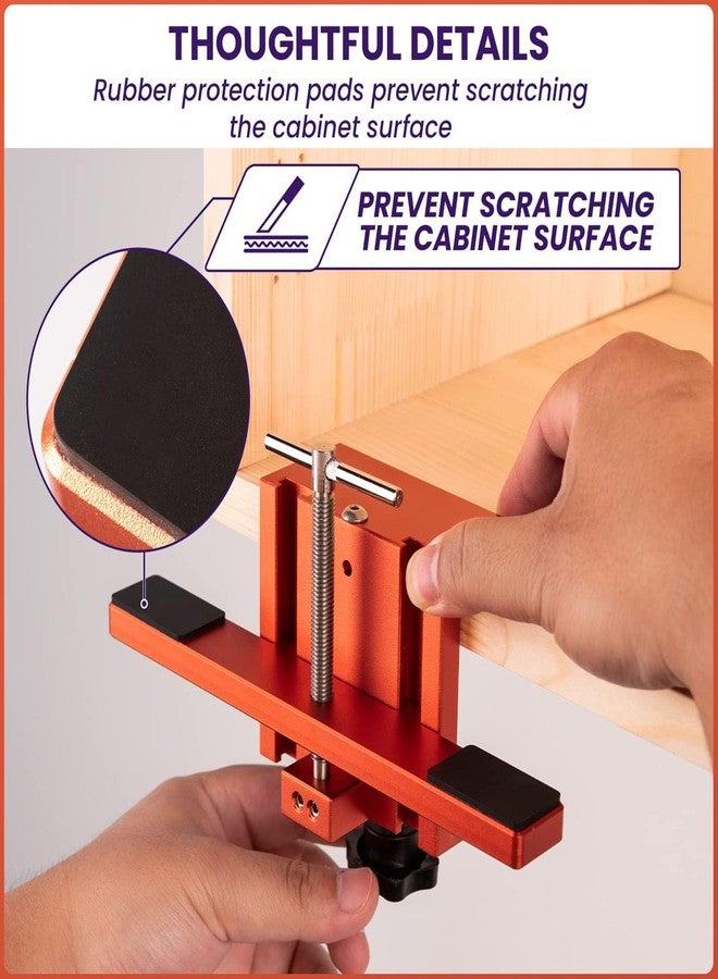 Luocute Cabinet Door Mounting Jig, Cabinet Hardware Jig Tool with Upgraded Support Arm and Clamp, Aluminum Alloy Clear Scale Door Mounting Position for Installation - Image 2