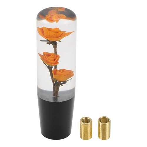 TUCKBOLD Car Shift Knob 15cm Front Shift Lever Knob Universal for Automatic and Manual Vehicle Acrylic Orange with 2 Adapter 1 Set - Image 1