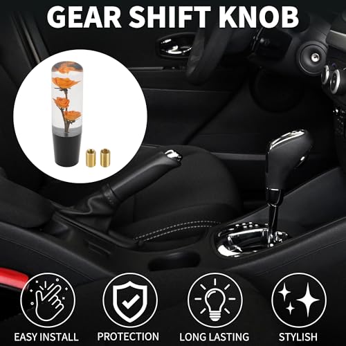 TUCKBOLD Car Shift Knob 15cm Front Shift Lever Knob Universal for Automatic and Manual Vehicle Acrylic Orange with 2 Adapter 1 Set - Image 3