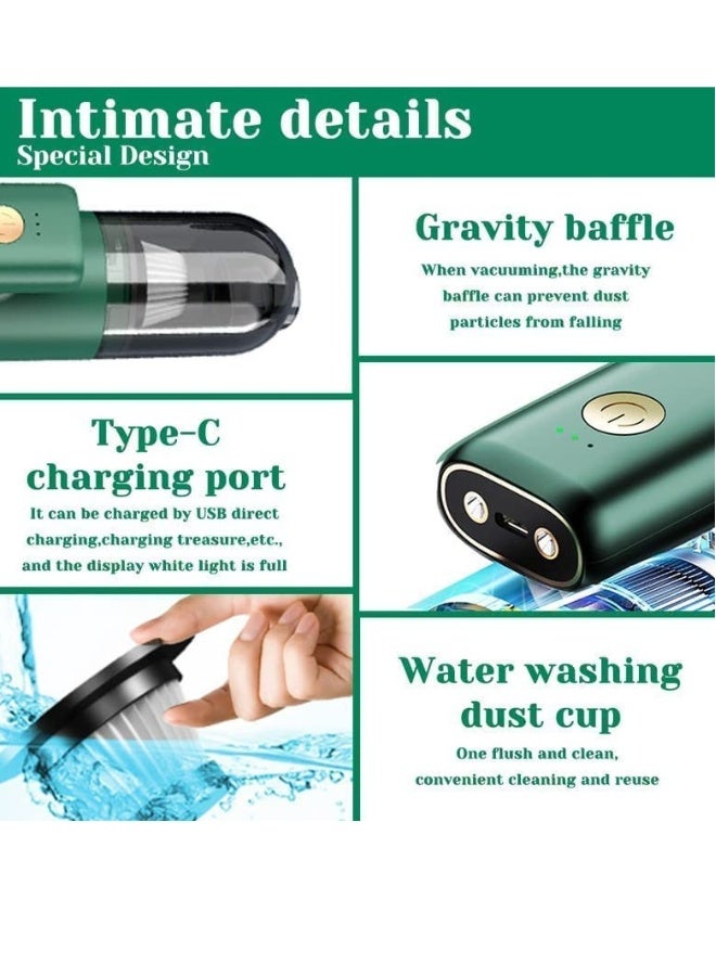 Vacuum Cleaner Cordless Handheld Mini Car Vacuum Rechargeable, Ultra-Lightweight 0.8lb 8000Pa Powerful Suction with Dual Ledlight for Car Home Cleaning - Image 3