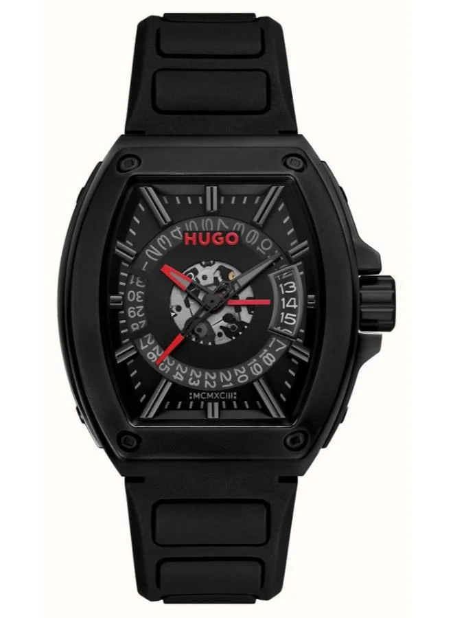 HUGO Analogue Multifunction Quartz Watch with Silicone Strap