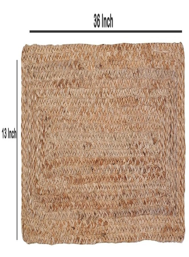 MDS Pack of 1 Handwoven Rectangle Jute Braided Table Runner 13 x 36 Inch, 100% Natural Reversible Farmhouse Rustic Vintage Dining Table Runner for Home Decor, Kitchen, Indoor & Covered Door Entrances - Image 2