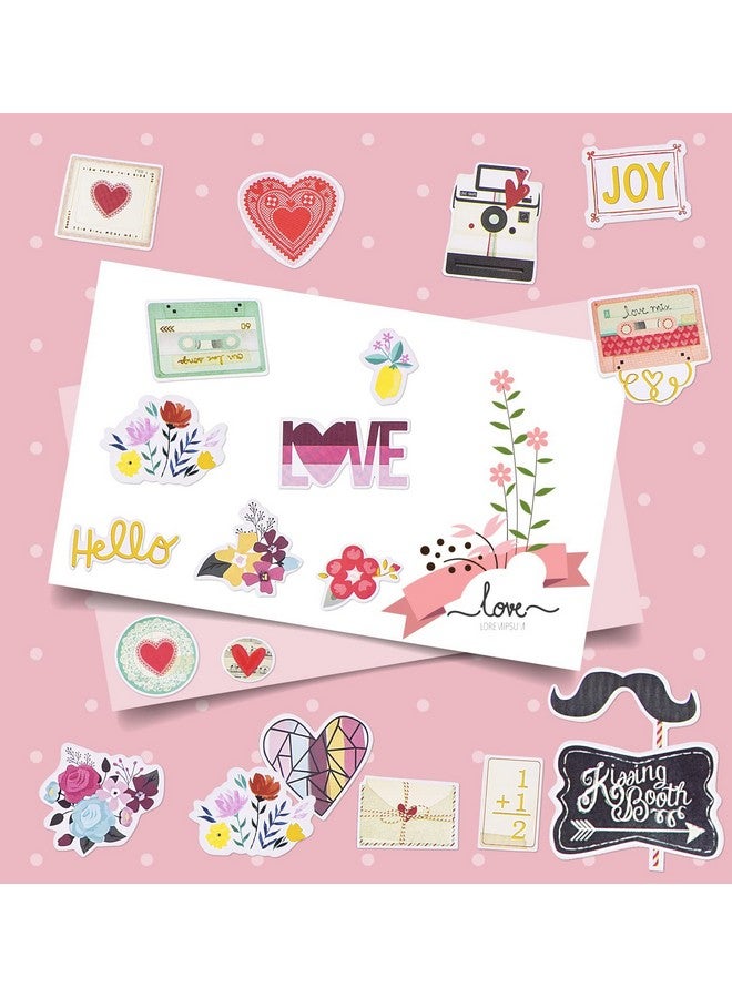 FaCraft Scrapbooking Supplies Ephemera Die Cuts Stickers (95 Pcs Love) - Image 2