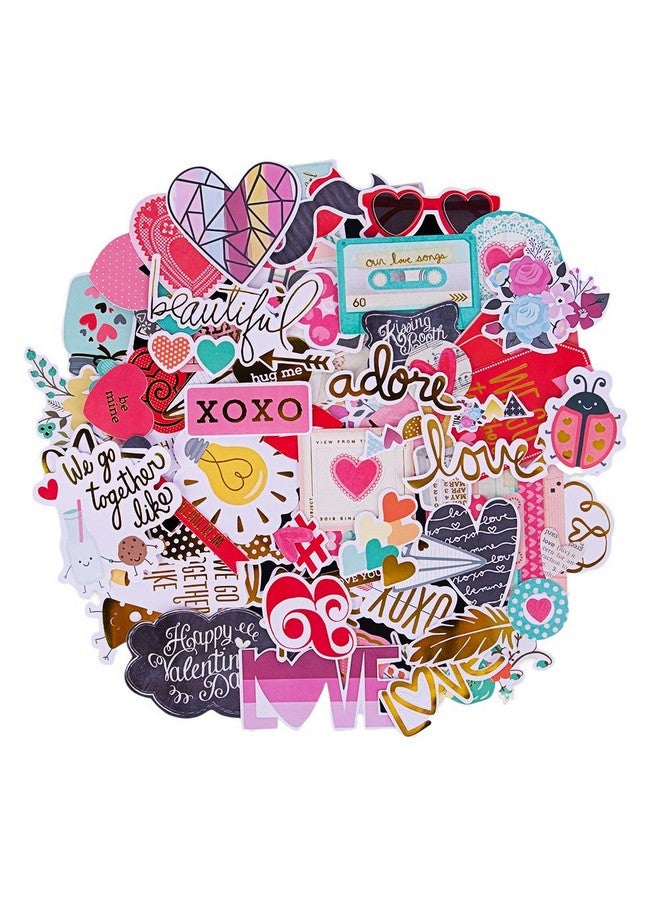 FaCraft Scrapbooking Supplies Ephemera Die Cuts Stickers (95 Pcs Love) - Image 1