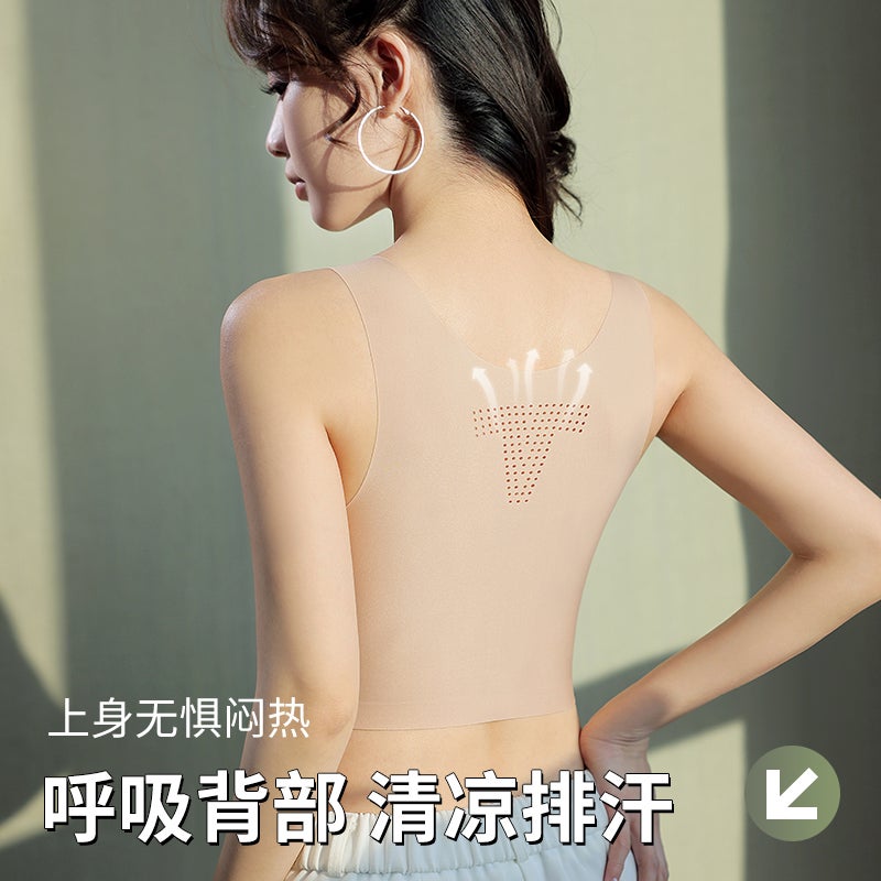 Large Chest Small Liquid Foundation Bundle Underwear Women'S Breast-Reduction Plus Size Seamless Ultra-Flat Thin Invisible Anti-Bump Vest - Image 4